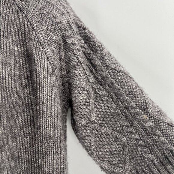 Chico's Cropped‎ Cardigan 0 (US 4/6 S) Wool Mohair Cable Knit Gray Taupe - Picture 2 of 12